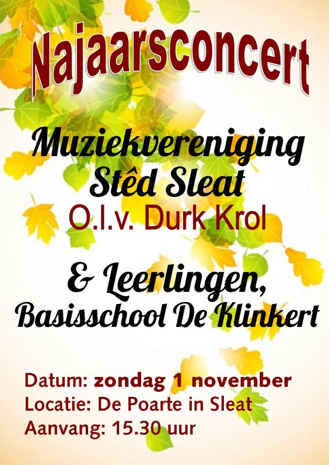 Najaarsconcert, samen met leerlingen van Basisschool De Klinkert